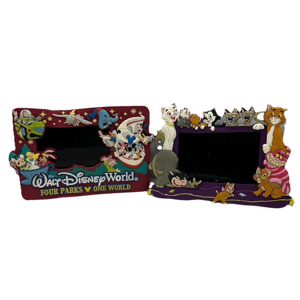 Set 2 Disney Magnetic Photo Picture Frame Aristocats Buzz Mickey Minnie Mouse